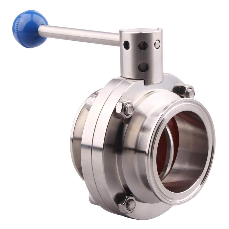 DERNORD Sanitary Butterfly Valve with Pull Handle Stainless Steel 304 Tri Clamp Clover (2.5" Tube OD) - Image 5